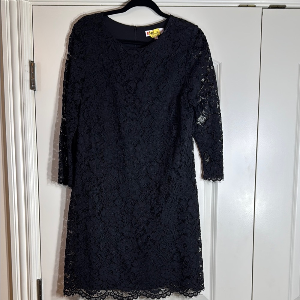 Jude Connally Elegant Black Lace Dress